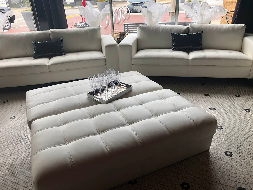 White Leather Lounge Furniture (Rental Only)